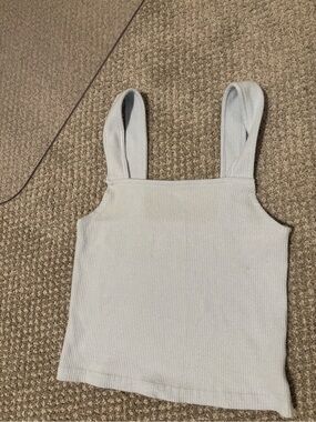 American Eagle Outfitters Ribbed Square-Neck Tank in Light Blue